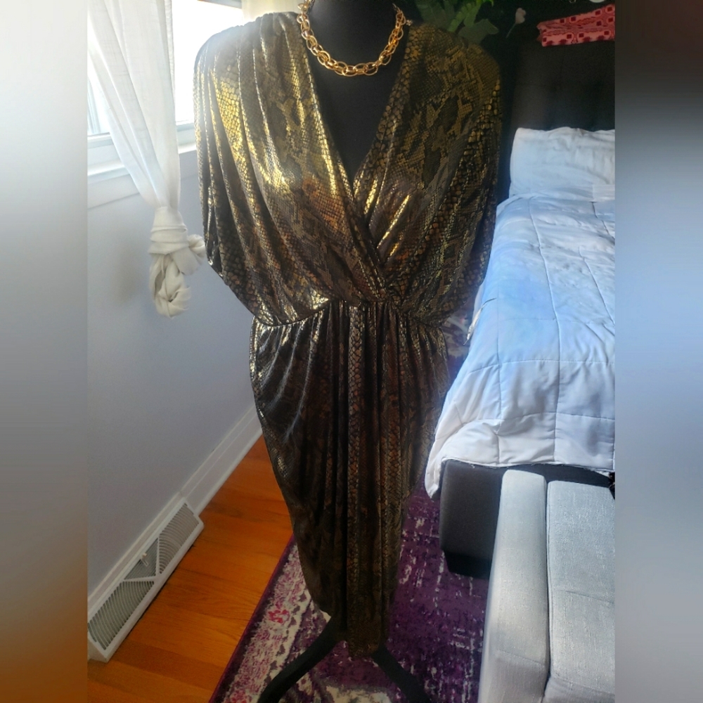 Vintage L Rothschild San Francisco Gold Dress